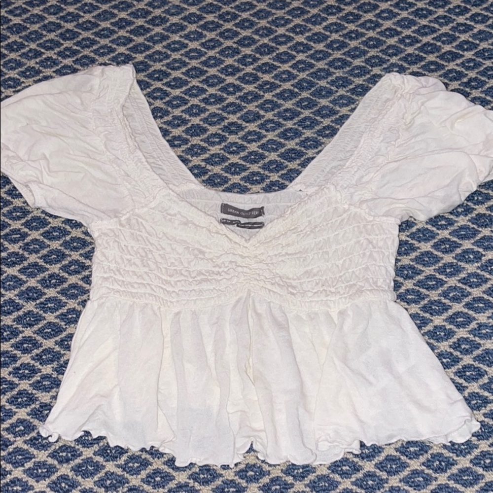 Urban Outfitter White Rouched Top - Picture 2 of 3